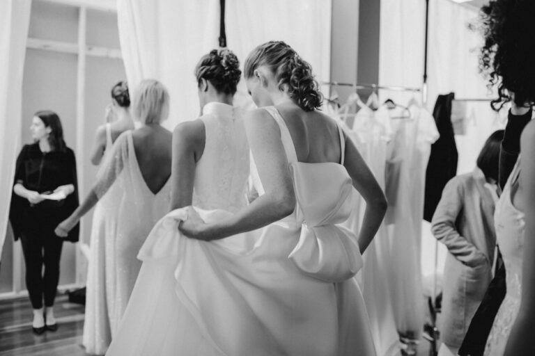 busy wedding show backstage