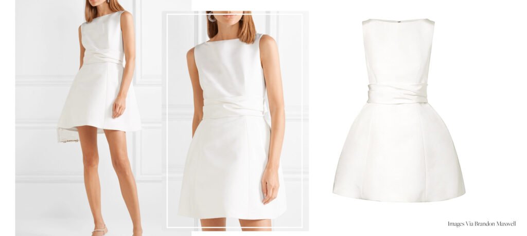 Cotton white short wedding dress styled as the best short wedding dress for eco-conscious and comfort-focused brides.