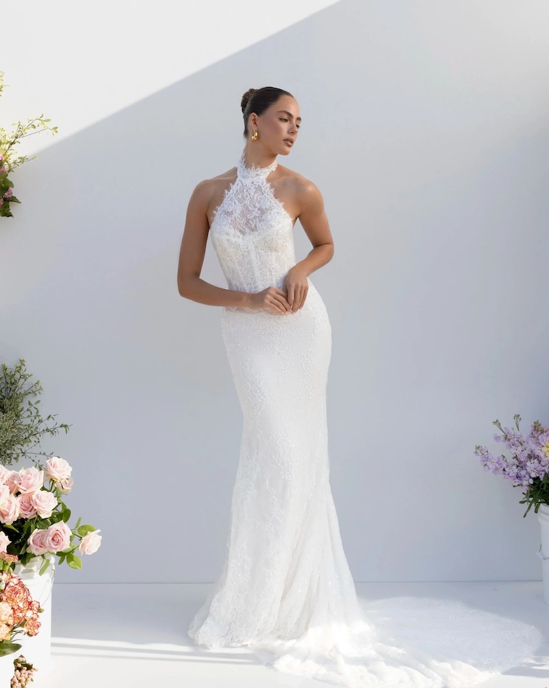 A slinky wedding dress by Alena Leena