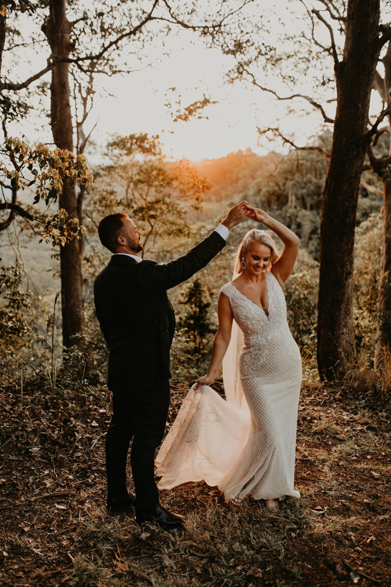 a couple dancing on their wedding day
