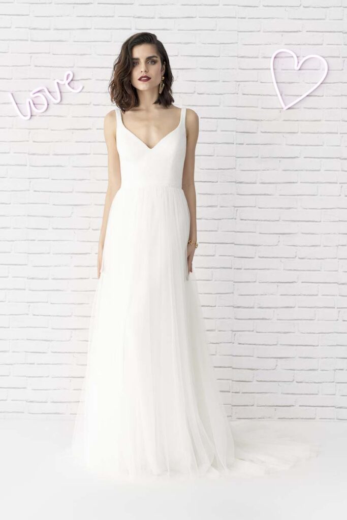 A wedding dress by rembo styling that's under $500