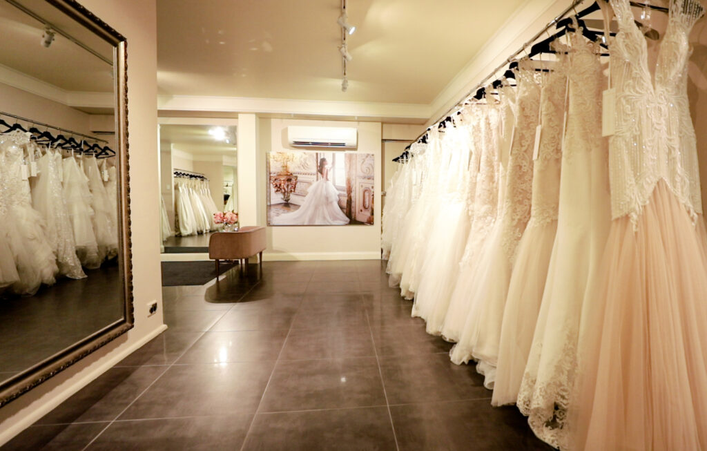Interior of The Sposa Group, showcasing wedding dresses from the best wedding dress shop in Sydney