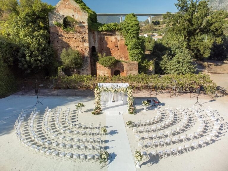 An easy weddings Sydney wedding planner design of a beautiful overseas wedding in front of a castle