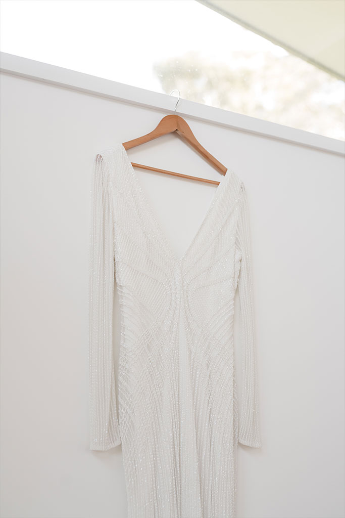 A white dress on a haner.