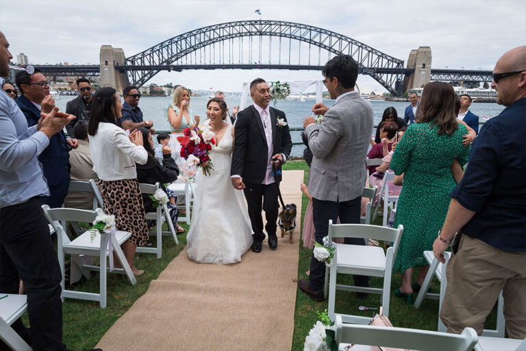 the guests clapping at the wedding of karen and chey