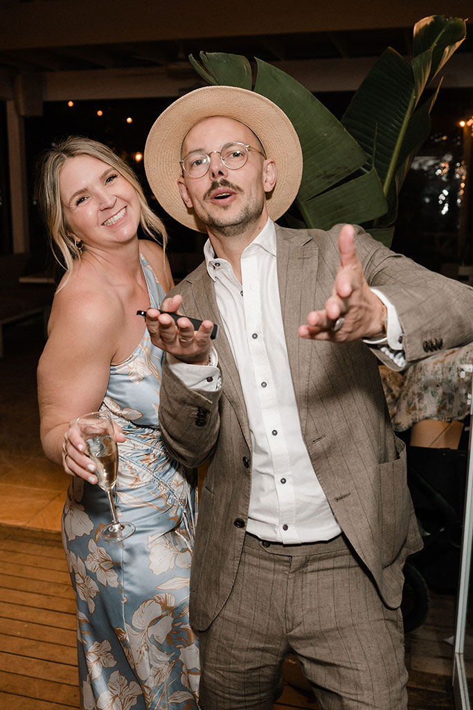 A woman and a man posing for a picture.