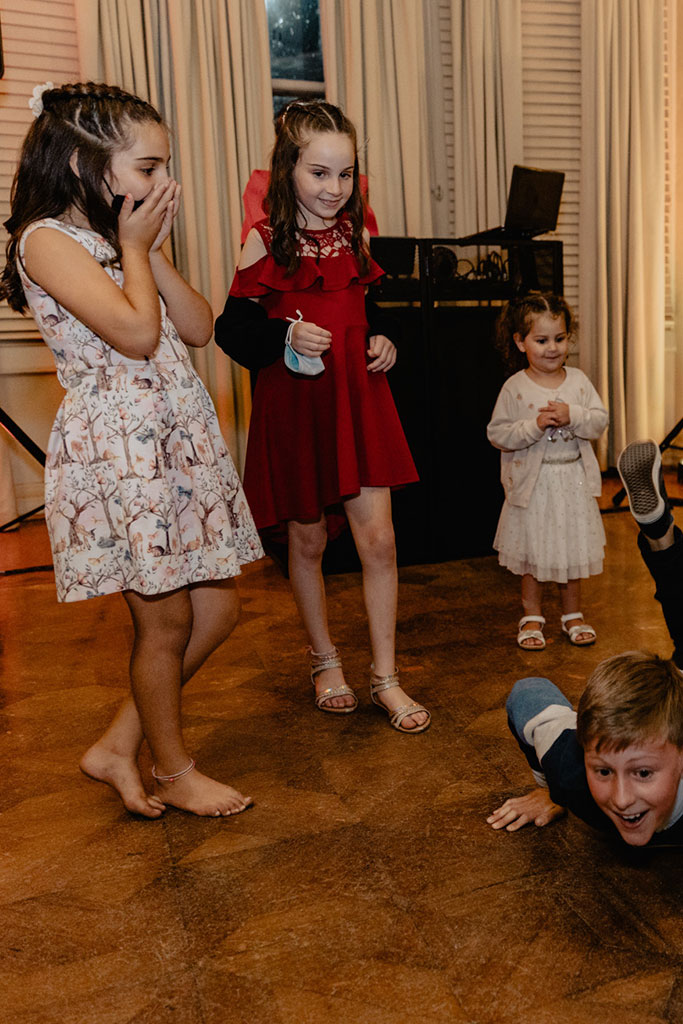 Kids dancing and having fun.