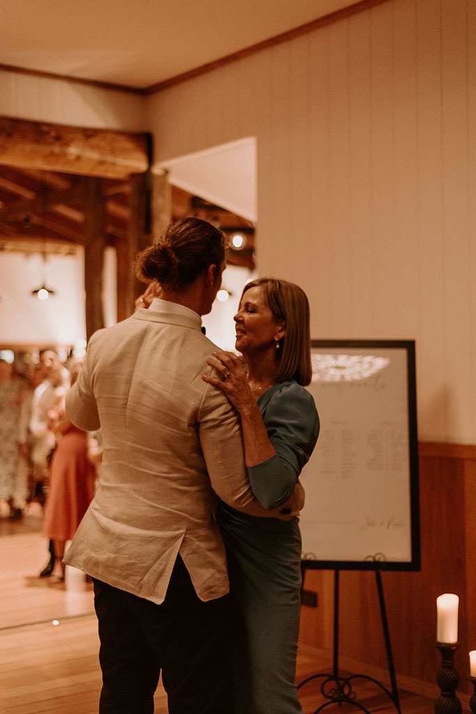 A man and a woman dancing.