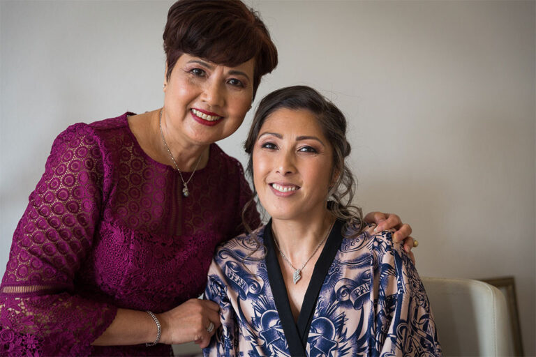 a photo of the bride with her mom