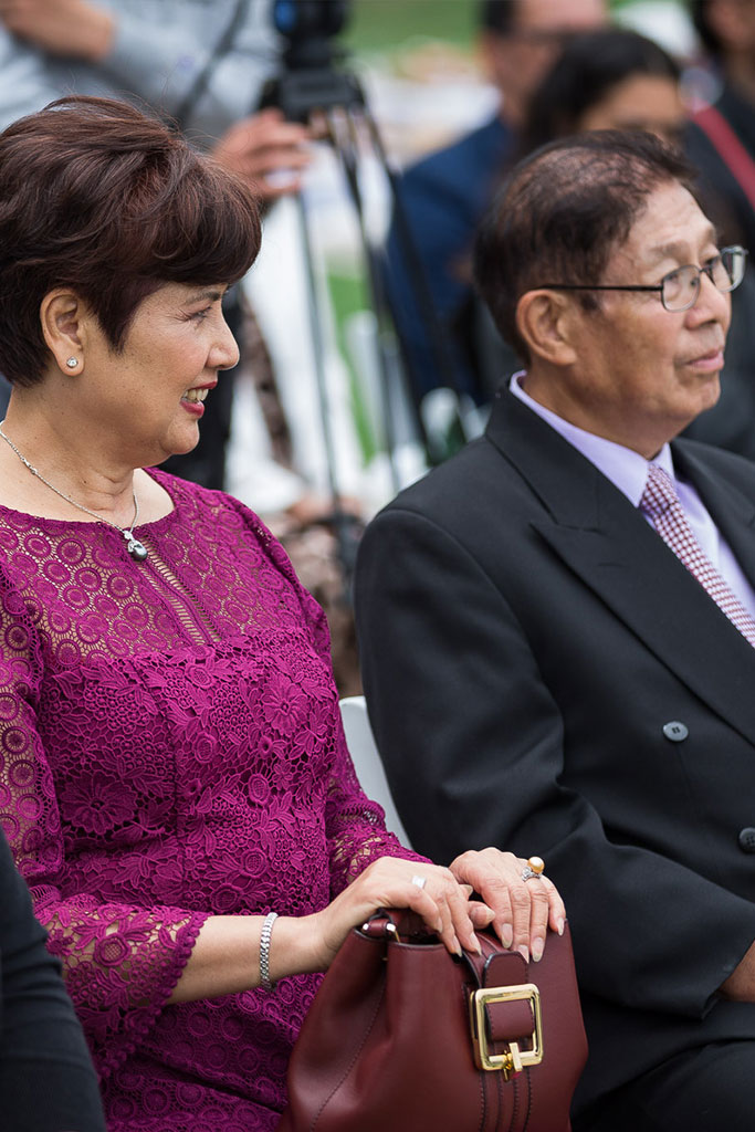 the bride's parents at her wedding