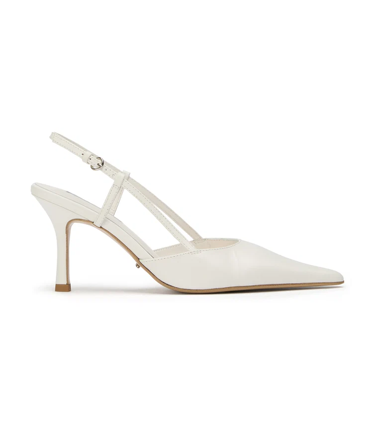 white pointed wedding heels by tony bianco