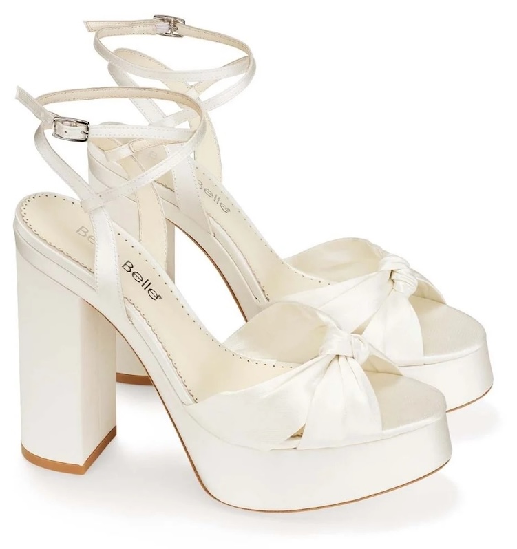 white platform bridal heels by bella belle