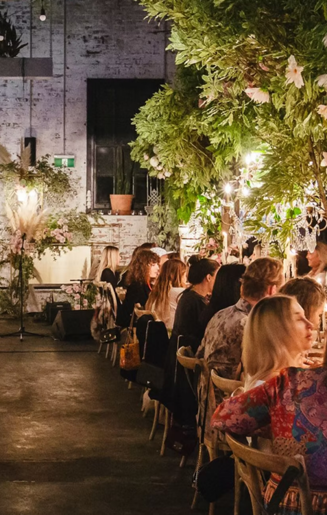 Three Blue Ducks sydney wedding venue in Rosebery, set up for a wedding