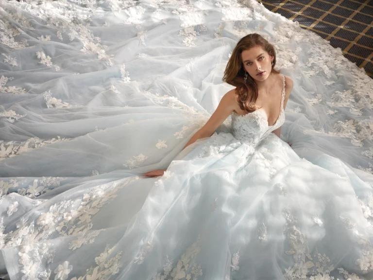 Bride-inspired look with a flowing gown styled for a romantic shoot by a Sydney wedding dress designer