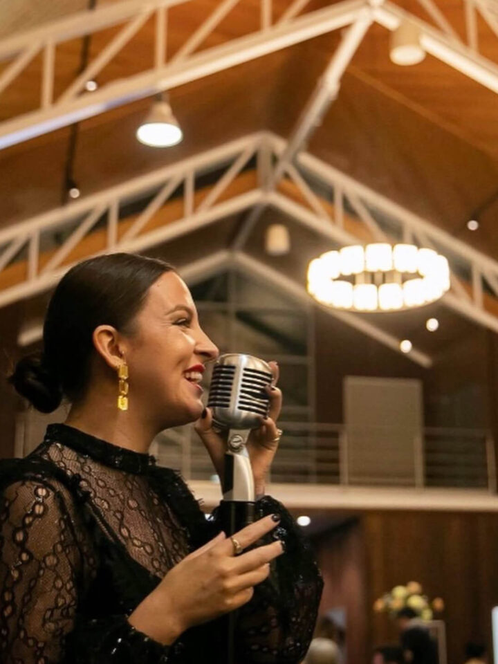 Live performance by Nicola Jayne, a professional wedding singer in Sydney, serenading newlyweds at a private reception.