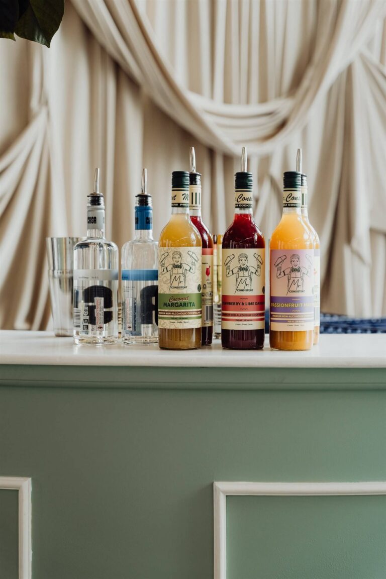 Detailed view of wedding drinks bottle displayed at wedding expo in Sydney 2025