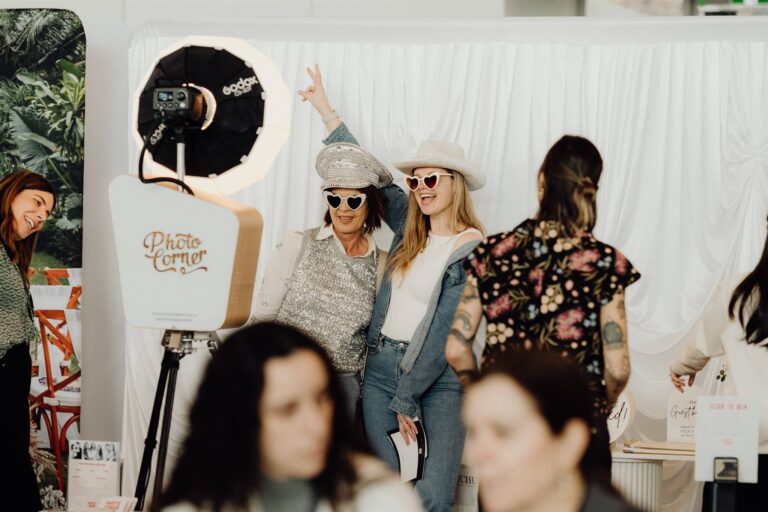 Group of ladies enjoying photobooth at wedding expo in Sydney 2025
