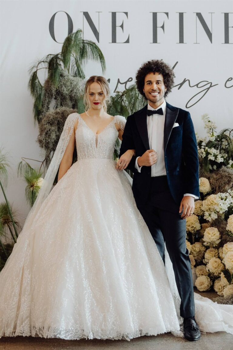 Male and female bridal runway show models at wedding expo in Sydney 2025