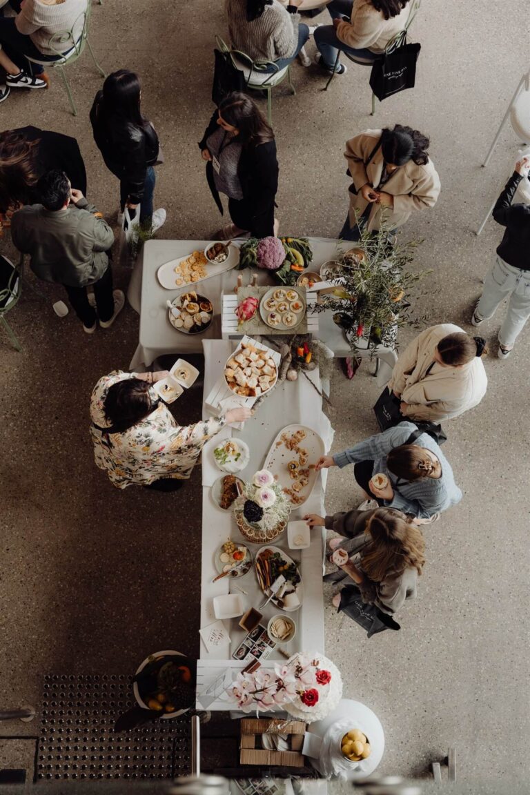 Overhead shot showing crowd of guests at wedding expo in Sydney 2025