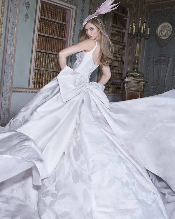 A bride wearing a designer wedding dress from a Sydney bridal store