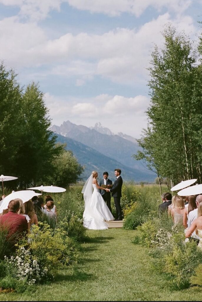 A meadow ceremony, a 2027 floral trend for weddings