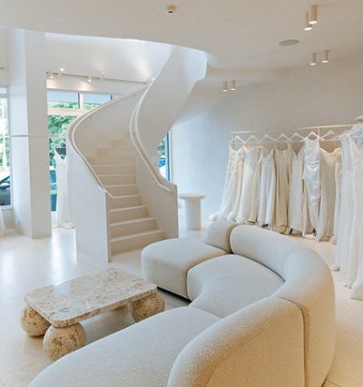 Elegant and fancy wedding dress shop